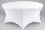 White 72 inch round Spandex fitted tablecloths